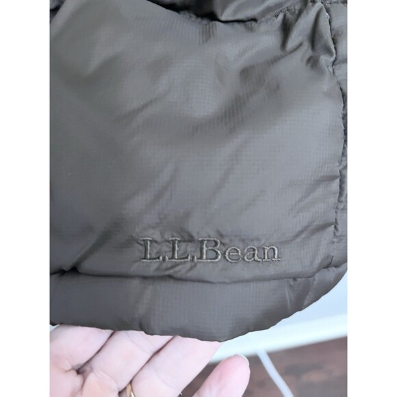 LL Bean Women’s Winter Down Puffer Parka Jacket Size Small Brown Outdoors Hole - Picture 9 of 11